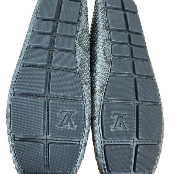 NEW LOUIS VUITTON Exotic Python Snakeskin Loafer Drivers Mens Shoes LV 10 =US 11 - Picture 5 of 15